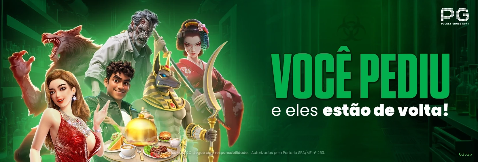 Imagem promocional do login da 63vip